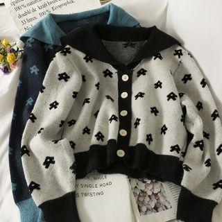 Collared Printed Cardigan