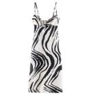 Spaghetti Strap Zebra Print Cutout Sheath Dress