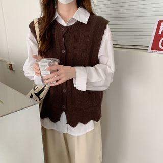Sleeveless Ruffled Knit Vest