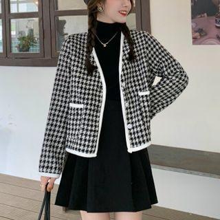 Long-sleeve Plaid Oversize Jacket