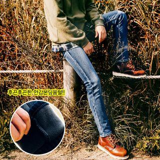 Fleece-line Tapered Jeans