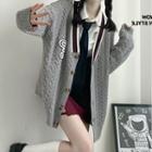 Lettering Cardigan / Cropped Cardigan / Tie-neck Shirt / Mini Pencil Skirt