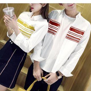 Couple Matching Stripe Long-sleeve Shirt