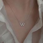 Letter W Pendant Sterling Silver Necklace