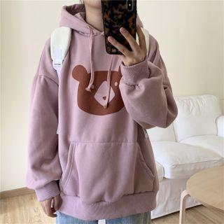 Printed Hoodie Mauve - One Size