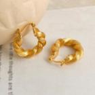 Twisted Hoop Earring 1 Pair - Earrings - Gold - One Size