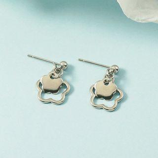 Flower Drop Earring 1 Pc - Silver - One Size
