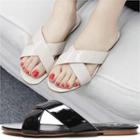 Cross-strap Patent Slide Sandals (petite Size)