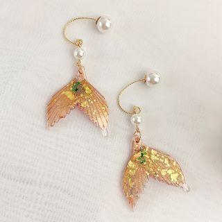 Resin Mermaid Tail Dangle Earring 1 Pair - Earrings - One Size