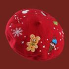 Christmas Embroidered Beret