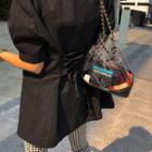 Lace-up Back Linen Jacket
