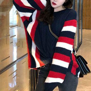 Striped Sweater Sapphire Blue - One Size