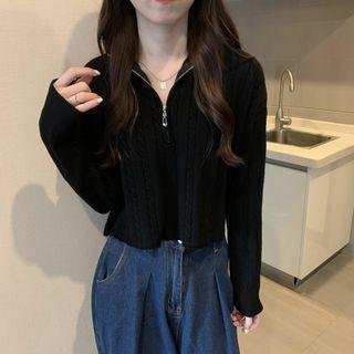 Half-zip Cable Knit Top