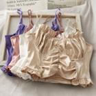 Ruffled-trim Satin Vest