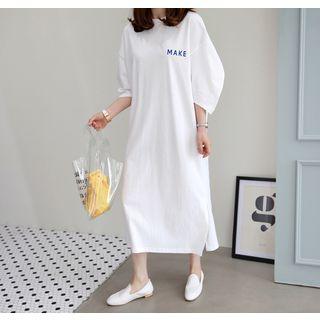 Make Lettering Long T-shirt Dress