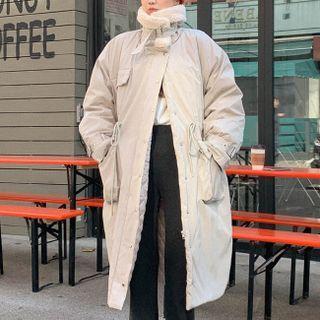 Fleece-collar Quilted Safari Coat