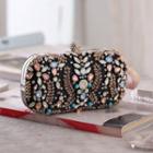 Beaded Clutch With Metal Chain