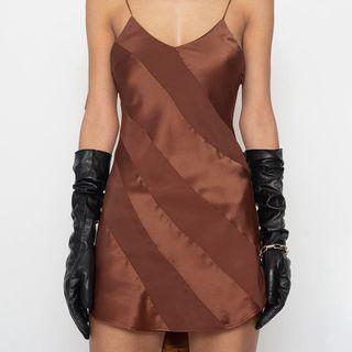 Spaghetti Strap Paneled A-line Dress
