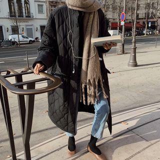 Long-sleeve Plain Long Padded Coat
