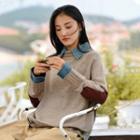 Mock Two-piece Applique Sweater