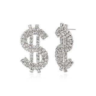 Dollar Sign Rhinestone Dangle Earring
