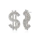 Dollar Sign Rhinestone Dangle Earring