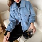 Pocket Fleece Coat + Semi High-neck Dress
