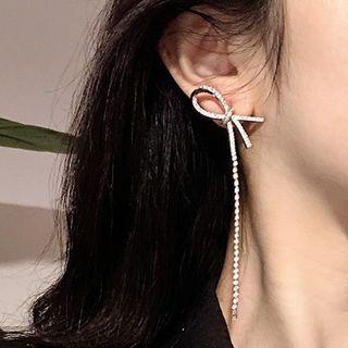 Mismatch Rhinestone Earring 1 Pair - 925 Silver Needle - As Shown In Figure - One Size