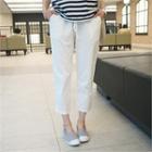 Drawstring-waist Linen Blend Pants