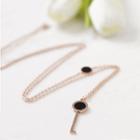 Key-pendant Long Chain Necklace Rose Gold - One Size