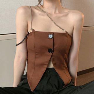 Chain Strap Slit Camisole Top