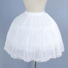 Lace Trim A-line Skirt White - One Size