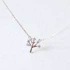 Tree Rhinestone Sterling Silver Necklace