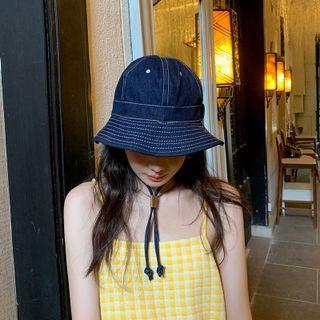 Denim Strap Bucket Hat Denim Blue - One Size