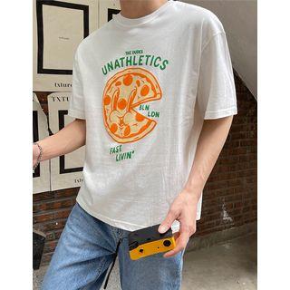 Pizza Print Cotton T-shirt