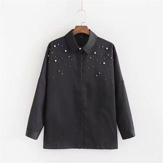 Faux-pearl Detail Shirt As Shown In Figure - One Size