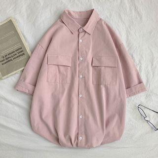 Short-sleeve Flap Pocket Shirt