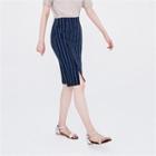 Slit-detail Striped Skirt