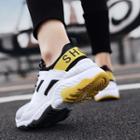 Mesh Panel Contrast Color Running Sneakers