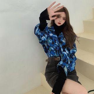Floral Print Shirt / Top / Corduroy Skirt