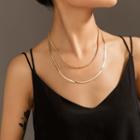 Set Of 2: Alloy Necklace Set Of 2 - Nz1011 - Alloy Necklace - Gold - One Size