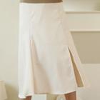 A-line Long Gingham Skirt