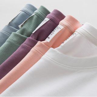 Set Of 2: Plain Short-sleeve T-shirt