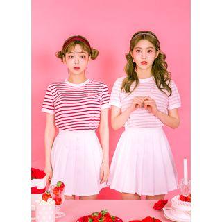 Strawberry Milk Ringer Stripe T-shirt