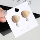 Freshwater Pearl Alloy Disc Dangle Earring