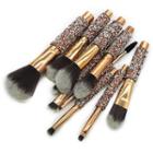 Set Of 10: Embellished Handle Makeup Brush Gold - One Size