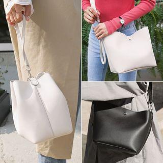 Two-way Studded Hand Bag With Pouch