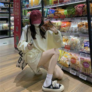 Set: Oversized Sweatshirt + Shorts Almond - One Size