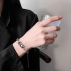 Faux Crystal Stainless Steel Bracelet Bracelet - Black - One Size