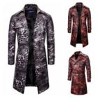 Snake Print Double-breasted Midi Coat